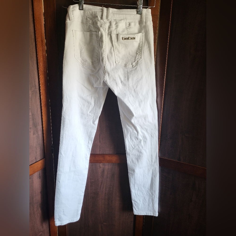 Bebe Y2k white destroyed jeans